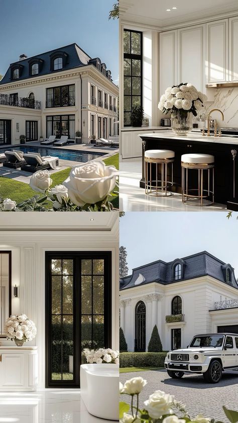 Modern Old Money House Interior, Wealthy House Aesthetic, Old Money House Design, Old Money Modern House, Modern Old Money House, French House Aesthetic, French Modern Decor, Old Money House Interior, Modern French Style Home