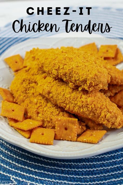 Cheez-It Chicken Tenders is a chicken dish that everyone always loves as it combines chicken tenders, Cheez-its, and eggs to create a moist, juicy piece of chicken with a crispy coating that everyone loves! The best part is they are ready in just 20 minutes. Cheez It Chicken, Cheez Its, New Recipes For Dinner, Ways To Cook Chicken, Low Cal Recipes, Macro Meals, Chicken Dish, Trending Recipes, Cheez It