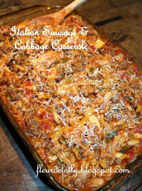 Sausage And Cabbage Recipes, Italian Sausage Cabbage, Italian Sausage And Cabbage, Cabbage And Sausage Recipes, Ground Italian Sausage Recipes, Sausage Dinners, Italian Sausage Casserole, Cabbage Stuffed, Sausage Cabbage