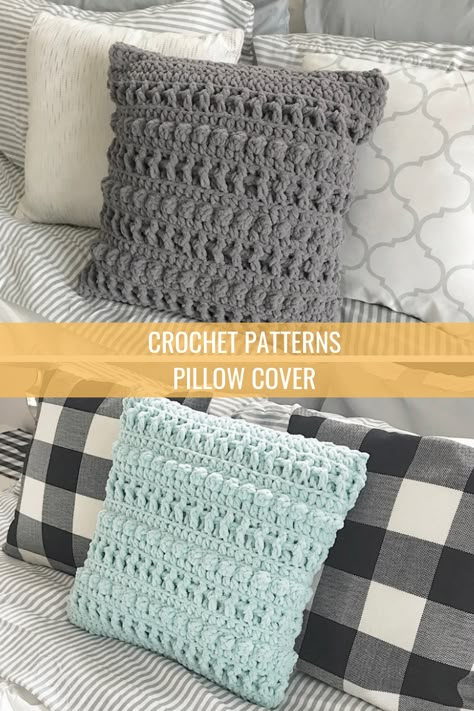 Crochet Pillow Cover Velvet Yarn, Crochet Pillow Case Pattern, Crochet Cushion Covers, Pillow Cover Crochet Pattern, Granny Pods, Modern Haken, Crochet Pillow Patterns Free, Crochet Pillow Cases, Crochet Cushion Pattern