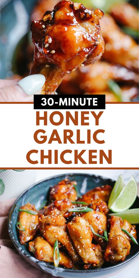 Craving something sweet and savory? Try Honey Garlic Chicken Wings - they're crispy, sticky, and oh-so-delicious. Honey Garlic Chicken Crock Pot, Garlic Chicken Marinade, Garlic Chicken Wings Recipe, Honey Garlic Wings, Best Chicken Dishes, Honey Chicken Recipe, Honey Garlic Chicken Wings, Honey Garlic Chicken Thighs, Garlic Wings