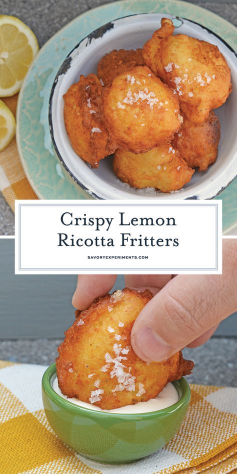 Crossiant Appetizer Recipes, Savory Citrus Recipes, Lemon Recipes Savory, Lemon Savory Recipes, Honey Fritters, Lemon Appetizers, Savory Snacks Healthy, Sweet Fritters, Lemon Food