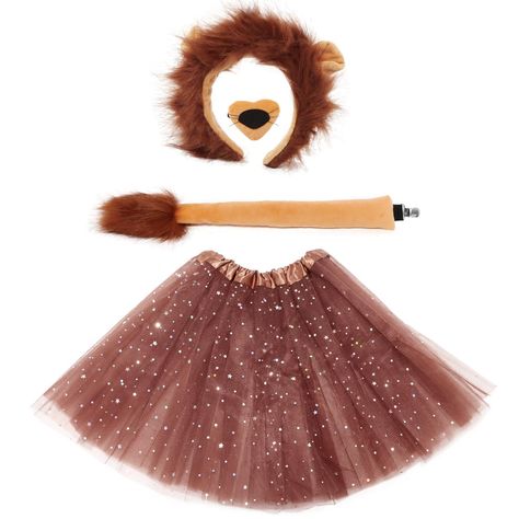 PRICES MAY VARY. Lion Costume accessories set include: 1x lion ears headband,1x lion nose, 1x tail and 1x Tutu skirt, Dress up lion costume kit to add to the atmosphere of Halloween, zoo parties and costume parties. Women men costume accessories size:lion ears headband:7.87 x 7.08 inch, lion nose: 3.94 x 3.15 inch, the lion tail length about 9.3 inch, Tutu length:15.74"/40cm, waist 17"relaxed to 39" fully stretched.Suitable for all kinds of people, including youth and adults. Fancy dress costume Cute Lion Costume, Lion Ears Headband, Lion Costume Diy, Halloween Zoo, Lion Outfit, Tutu For Women, Men Halloween Costume, Lion Tail, Costume Lion