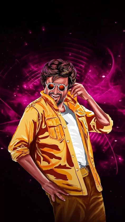 Rajini Illustration, Film Posters Art, Movie Artwork, Digital Painting Portrait, Optical Illusions Art, Avengers Wallpaper, Cute Cats Photos, Skull Wallpaper, Boy Photography Poses