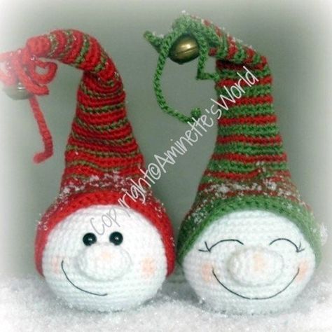 Xmas Crochet, Handmade Christmas Presents, Ideas Navidad, Confection Au Crochet, Crochet Snowman, Crochet Xmas, Bonnet Crochet, Crochet Ornaments, Crochet Winter