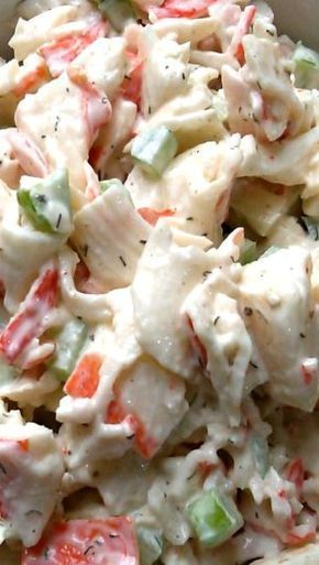 Seafood Tacos, Seafood Salad Pasta, Salad Kale, Sea Food Salad Recipes, Easy Seafood, Crab Salad, Seafood Salad, Crab Recipes, Asiago