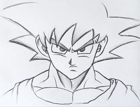 Goku Drawing Sketch Step By Step, How To Draw Goku Step By Step, How To Draw Goku, Draw Goku, Goku Face, Animation Character Drawings, Draw Sonic, How To Draw Sonic, Goku Drawing