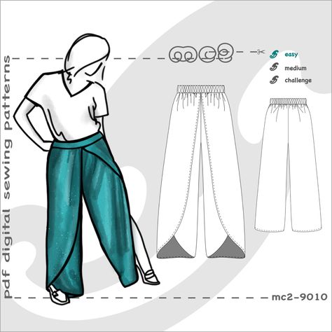 Split Pants Pattern, Palooza Pants Pattern, Split Side Pants, Harlem Pants Pattern, Tulip Pants Pattern, Tulip Dhoti, Afghan Pants, Cowl Neck Dress Pattern, Harem Pants Pattern