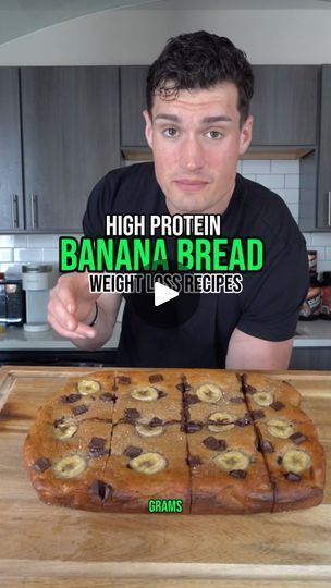 31K views · 689 reactions | Banana bread✅

Enjoy the recipe!⬇️

▪️3 bananas 
▪️3 scoop of MD vanilla whey 
▪️2 eggs 
▪️1/2 cup greek yogurt 
▪️1/4 cup maple syrup
▪️1 cup power flour 
▪️2 servings chocolate chips 

▪️this banana bread is 250 calories with 25 grams of protein 

For over 250 macro friendly recipes, tip sheets for success, budget friendly grocery lists, and all of my simple expert tips - check out the Total Weight Loss Cookbook for everything you need to maximize your health and weight loss goals💪

#weightloss #mealprep #simplerecipe#simplerecipe #breakfast #diet #food #nutrition #easyrecipe #fatloss #lowcalorie #lowcal #health #muscledummies #life #reels #instareels #reelsofinstagram | Johnny Hadac Johnny Hadac Recipes, Macro Friendly Recipes Breakfast, Johnny Hadac, Lose Stomach Fat Diet, Protein Bread Recipe, Greek Yogurt Banana Bread, 25 Grams Of Protein, Keto Banana, Sugar Free Banana Bread