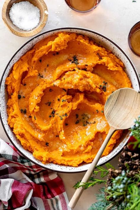 Mashed Sweet Potatoes Savory, Whipped Sweet Potatoes, Sweet Potato Recipes Mashed, Baked Sweet Potato, Half And Half, Mashed Sweet Potatoes, Potato Dishes, Sweet Potato Recipes, Yummy Sides