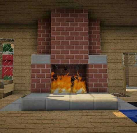 Minecraft fireplace Fireplaces Minecraft, Fireplace Minecraft, Minecraft Fireplace, Minecraft Cool, Minecraft Furniture Ideas, Fireplace Inspiration, Minecraft Decoration, Minecraft World, Minecraft Things