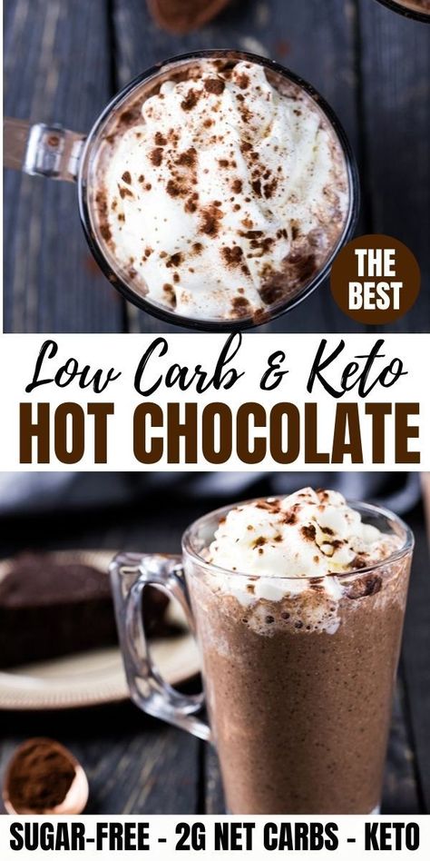 Low Carb Hot Chocolate, Paleo Hot Chocolate, Keto Hot Chocolate Recipe, Keto Hot Chocolate, Cold Weather Drinks, Vegan Hot Chocolate, Sugar Free Drinks, Low Carb Drinks, Hot Chocolate Recipe