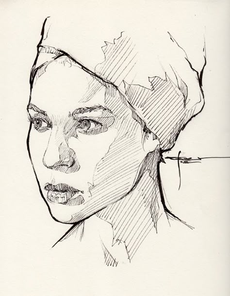 Ink-portrait-009 by https://mekhz.deviantart.com on @DeviantArt Portrait Ink Drawing, Ink Drawing Portrait, Portrait Styles Drawing, Quick Portrait Drawing, Ink Face Drawing, Hatching Faces, Quick Portrait Sketches, Hatching Portrait, Quick Sketches Of People