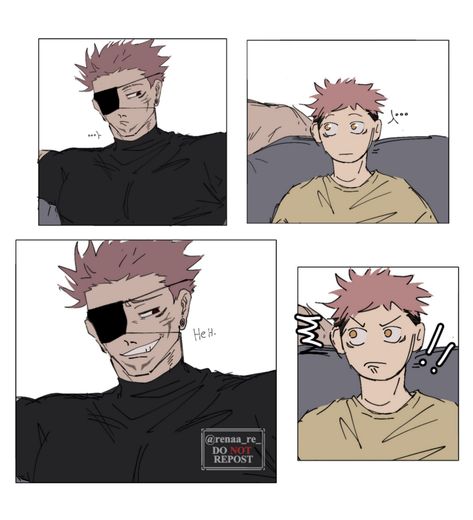 the immature siblings /sukuna and yuji | from #jujutsukaisen ! by renaa_re_ - twitter Sukuna Yuji, Tiktok Acc, Dark Pictures, Mythical Creatures Art, Dragon Slayer, Funny Profile Pictures, Cute Little Drawings, Cool Animations, Anime Poses Reference