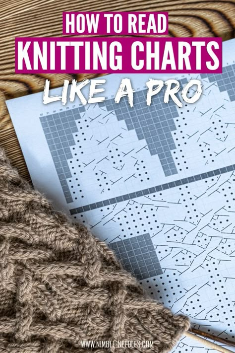 How To Read A Knitting Chart, Reading Knitting Patterns, How To Make A Knitting Pattern, How To Write A Knitting Pattern, How To Read Knitting Charts, How To Read Knitting Patterns, Read Knitting Patterns, Nimble Needles, Types Of Knitting Stitches