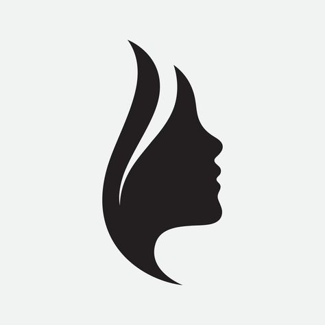 hair woman and face logo and symbols Face Logo Design Women, Women Logo Design Ideas, Logo With Face, Hair Graphic Design, Woman Face Logo, Mother Cake, Women Symbol, Face Logo Design, Hair Silhouette