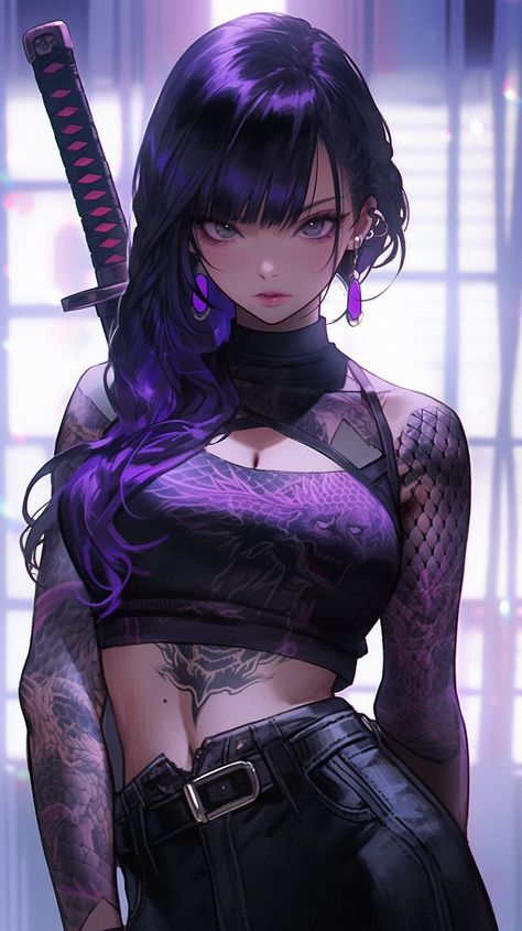 Image Female Yakuza Character Design, Mafia Lady, Cold Pfp, Mafia Woman, Fantasy Knight, Yakuza Anime, Female Artwork, Cyberpunk Girl, Anime Stories