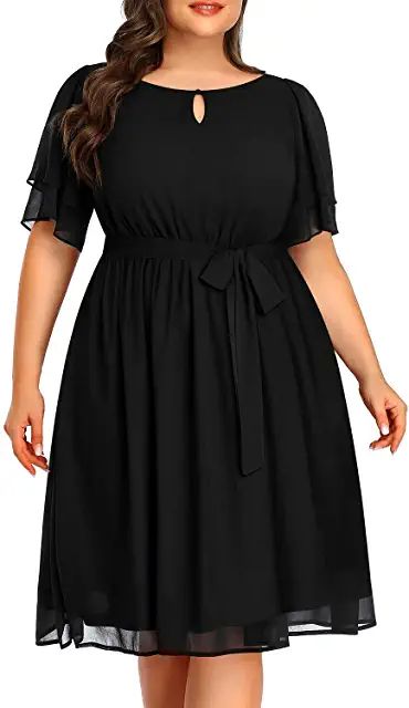 Wedding Guest Midi Dresses, Pinup Fashion, Retro Style Dress, Chiffon Cocktail Dress, Flowy Midi Dress, Midi Dress Formal, Plus Size Cocktail Dresses, Wedding Dress Chiffon, Plus Size Party Dresses