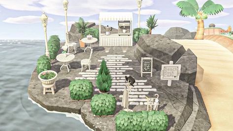 Acnh Beach Design Ideas Cottagecore, Acnh Well, Acnh Rock Ideas, Acnh Beach Rock, Gyroid Animal Crossing Ideas, Acnh Gyroid Garden, Acnh Gyroid Ideas, Acnh Boho, Acnh Filler Ideas