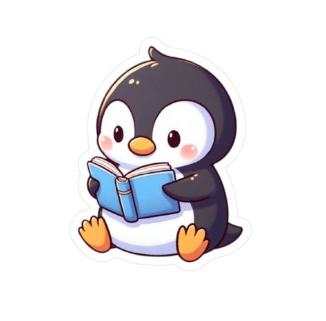 Adorable vinyl sticker featuring a Penguin reading a book. Perfect for adding a touch of charm to your laptop, water bottle, or notebook. Ideal for Penguin lovers and bookworms alike.  Product features: - Removable white vinyl with satin finish - Water, scratch, and UV resistant - Vibrant colors for crisp designs **Stickers are approximately 3" and vary a little by design. Please note that stickers may be sent on a sheet of two with ample room to cut the sheet in half if there is a desire to separate them or give them as a gift. Designs Stickers, Lover Sticker, Cute Penguin, Reading A Book, Sticker Cute, Reading Book, White Vinyl, Labels & Tags, Laptop Decal