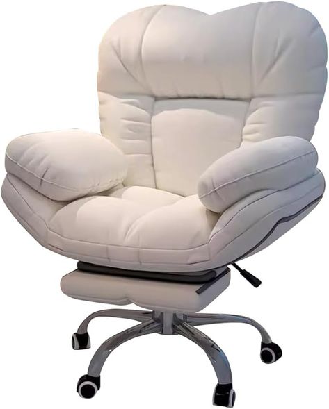 White Gaming Chairs, Desk Chairs For Bedroom No Wheels Comfy, Sofa Desk Chair, Comfortable Chairs For Bedroom Desk, Girly Desk Chair, Office Chair Comfortable, Comfortable Gaming Chair, Big Desk Chair, Aesthetic Desk Chairs Bedroom