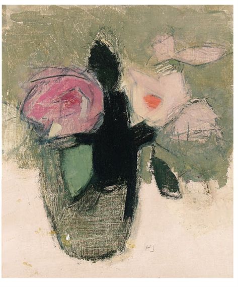 View Red Roses in a Glass Bowl (1944) By Helene Schjerfbeck; oil on canvas; 15.7/8 x 13.1/8 in. (40.3 x 33.3 cm.); Signed; . Access more artwork lots and estimated & realized auction prices on MutualArt. Self Portraits Paintings, Helene Schjerfbeck, Roses In A Vase, Rose In A Glass, Flowers In A Vase, Still Life Flowers, Colorful Roses, Paintings I Love, Painting Still Life