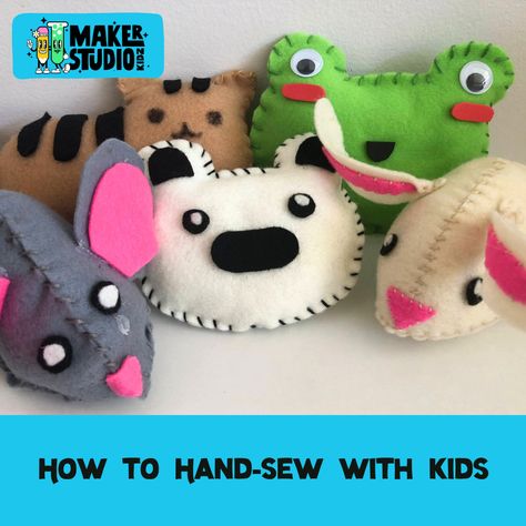 Hand-sewing is a great way to develop kids’ fine motor skills, nurture their creativity, and give them a skill that will benefit them for the rest of their lives! We have compiled a list of  kid-friendly sewing materials, as well as a guide to the hand-sewing process, from threading the needle to tying off. Whether you're a parent or teacher, this handbook will help you guide your kids through their first sewing projects with confidence and excitement! High School Sewing Projects, Sewing Projects For Kids Gifts, Simple Sewing For Kids, Kids Felt Sewing Projects, Kids Hand Sewing Projects, Kid Sewing Projects Beginner, Sewing For Kids Projects, Sewing By Hand Projects, First Sewing Projects For Kids