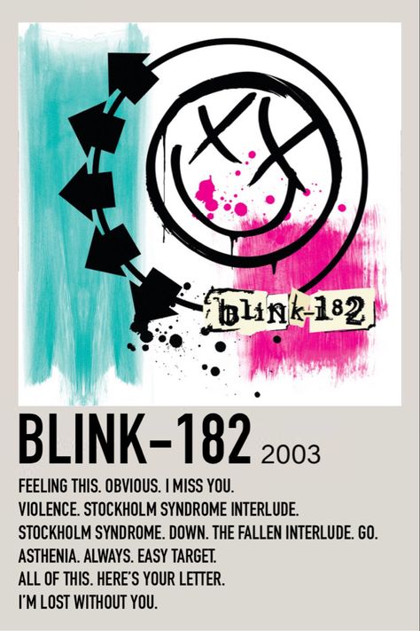 Band Posters Blink 182, Pop Punk Album Covers, Blink 182 Album Poster, All The Small Things Blink 182, Blink 182 Aesthetic, Blink 182 Album Cover, Blink 182 Album, Blink 182 Albums, Blink 182 Poster