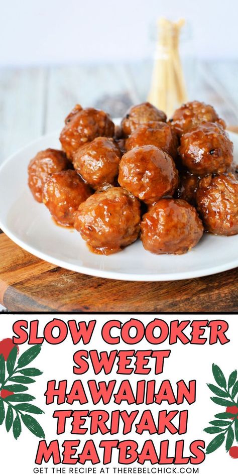 Christmas Eggnog Bread Party Food Boards, Sweet Chili Meatballs Crockpot, Hawaiian Meatballs Crockpot, Easy Teriyaki Meatballs, Fall Crockpot Meals, Easy Fall Appetizers, Meatball Appetizer Crockpot, Slow Cooker Hawaiian Meatballs, Appetizers For Christmas