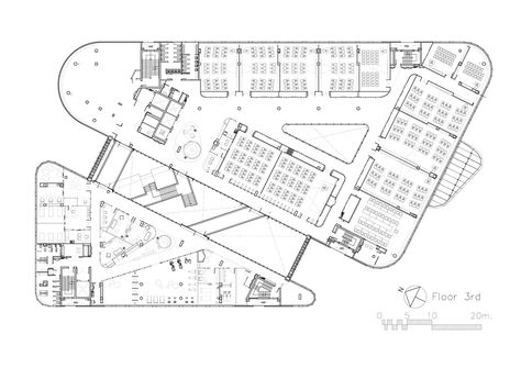 Research Center Plan, Triangular Building, Form Generation Architecture, Training Center Design, Library Plan, Museum Plan, Contact Center, Office Plan, Centre Commercial