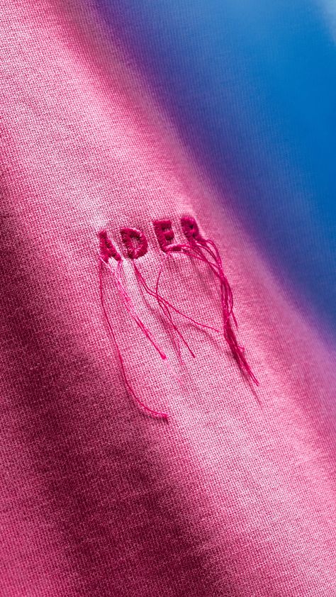 Glitch Fashion, Cotton Streetwear T-shirt With Logo Patch, Ader Error Converse, Designer T-shirt With Embroidered Logo For Streetwear, Ader Error Tshirt, Cars Clothes, Ader Error, Clothing Details, Tag Design