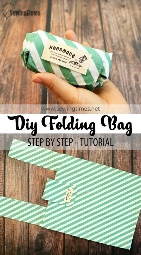 DIY Folding Shopping Bag | How to make a Unlined Grocery Bag [sewingtimes] Sew Bag Easy, Grocery Bags Pattern, Diy Reusable Bags, Reusable Grocery Bags Pattern, Diy Reusable Grocery Bags, Shopping Bags Diy, Grocery Bag Pattern, Reuseable Bag, Shopping Bag Pattern