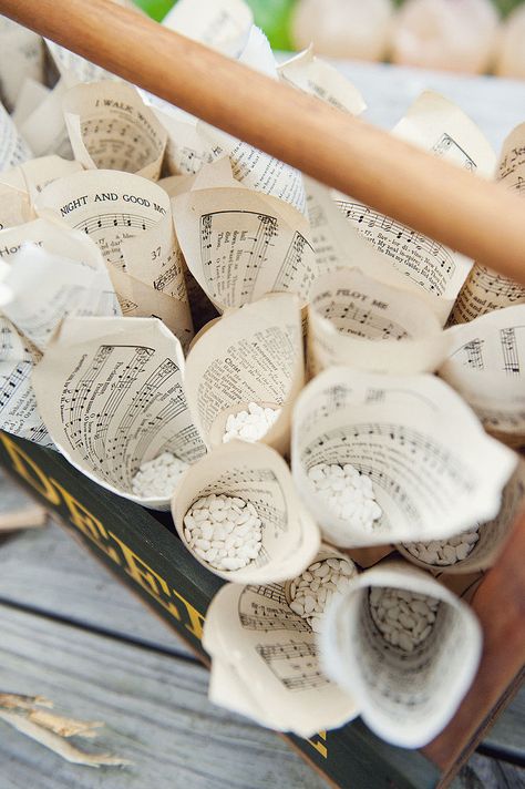 Wedding Toss, Confetti Cones, Wedding Confetti, Music Sheets, Vineyard Wedding, Here Comes The Bride, Perfect Day, Music Notes, Future Wedding