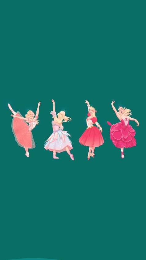 Barbie Ballet Aesthetic, 12 Dancing Princesses Wallpaper, Barbie 12 Dancing Princesses Wallpaper, Barbie Wallpaper Princesses, Aesthetic Barbie Wallpaper, Barbie Nutcracker, Barbie 12 Dancing Princesses, Barbie Wallpaper, Barbie Drawing