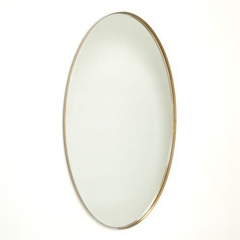 Elongated Oval Mirror-Brass Elongated Oval, Nickel Plating, Global Views, Oval Mirror, Large Mirror, Beveled Mirror, Glass Cleaner, Floor Mirror, Accent Mirrors