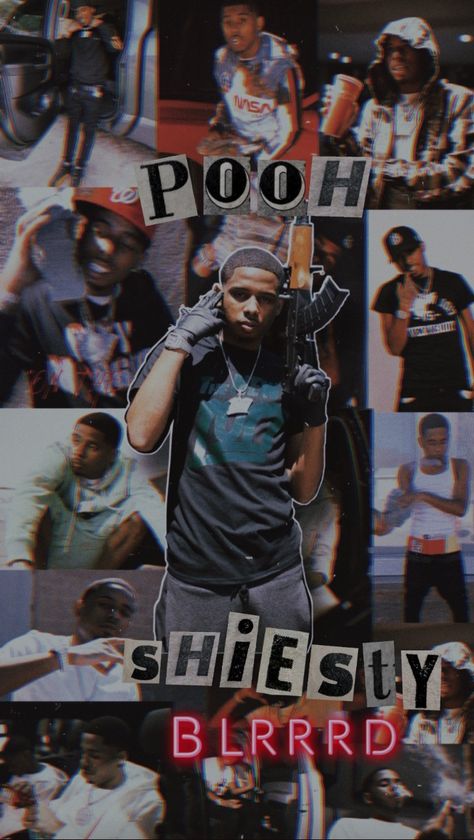 Wallpapers Of Rappers, Sl Rapper, Singers Wallpaper, Rappers Aesthetic Wallpaper, Rappers Wallpaper, Celebrity Collage, Rapper Wallpapers, Iphone Wallpaper Rap, Pooh Shiesty