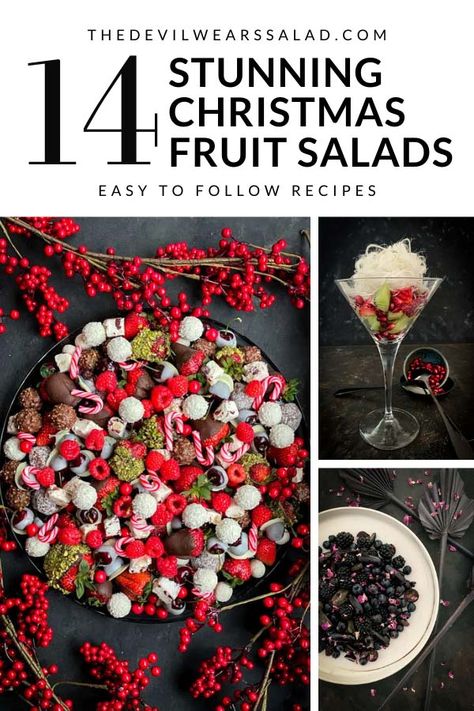 From stunning fruit trays to our super popular Christmas chocolate salad, these fruit salad recipes are perfect for your Christmas menu. Let the holiday season begin! Chocolate Salad, Festive Fruit Salad, Festive Salad, Christmas Fruit Salad, Stone Fruit Salad, Easy Salad Dressing Recipes, Winter Fruit Salad, Christmas Salad Recipes, Christmas Salad