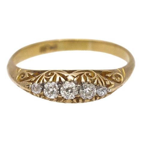 Yellow gold diamond ring