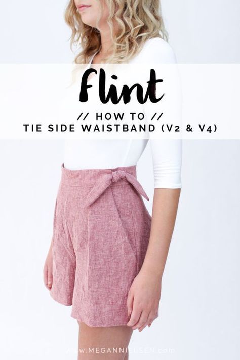 How to sew a tie side waistband // A Flint pants tutorial http://blog.megannielsen.com/2017/04/flint-side-tie-waistband/?utm_campaign=coschedule&utm_source=pinterest&utm_medium=Megan%20Nielsen%20Patterns&utm_content=How%20to%20sew%20a%20tie%20side%20waistband%20%2F%2F%20A%20Flint%20pants%20tutorial How To Sew A Tie, Pants Tutorial, Sewing Pants, Diy Vetement, Beginner Sewing Projects Easy, Leftover Fabric, Sewing Projects For Beginners, Love Sewing, Sewing For Beginners