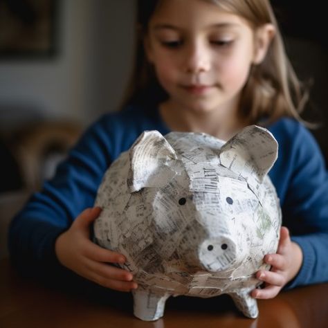 Paper Mache Piggy Bank Craft for Kids | DLTK's Crafts for Kids Homemade Piggy Bank, Paper Mache Projects For Kids, Paper Mache Kids, Homemade Piggy Banks, Piggy Bank Craft, Paper Mache Crafts For Kids, Money Pig, Piggy Bank Diy, Farm Lessons