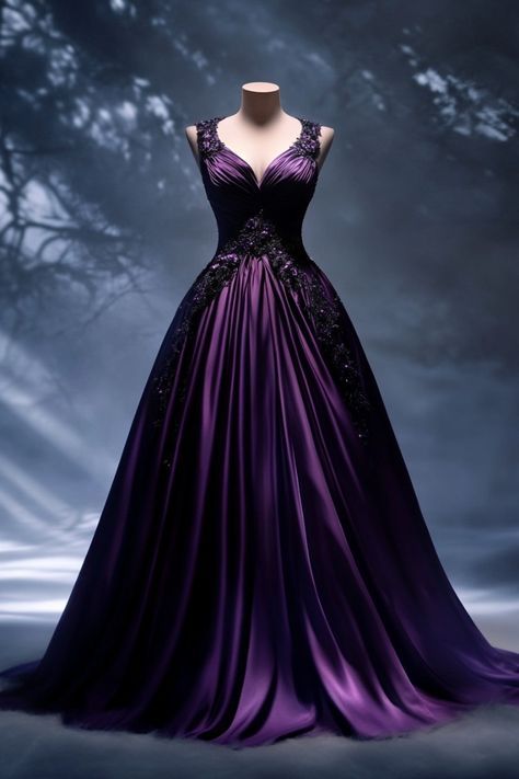 Purple Fancy Dress, Purple Wedding Dresses, Yule Ball Dresses, Violet Gown, Purple Evening Gown, Purple Formal Dress, Modeling Outfits, Rain Wedding, Digital Dress