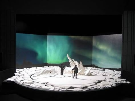 Scale model for 'Fram' (2008), National Theatre, London. Directed & Designed by Bob Crowley, Photo: Cameron Bloch Set Design Projection, Ice Set Design, Drama Studio, Ice Theme, African Jungle, Set Design Theatre, Theatre Design, Set Designs, Theatre Set