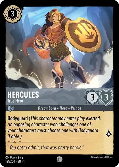 Hercules - True Hero - The First Chapter - Disney Lorcana Disney Hercules, Disney Cards, Collectible Trading Cards, Walt Disney Pictures, Trading Cards Game, Disney Pictures, Pokemon Cards, Hercules, Disney Art