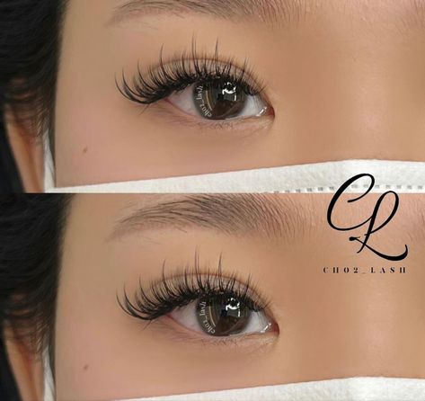 Eyeliner Look Eyelash Extensions, False Lashes Extensions, Wispy Lash Extensions Asian Eyes, Monolid Eye Lash Extensions, Lash Extensions Asian Eyes Monolid, Lash Extensions On Monolids, Hybrid Lash Extensions Asian Eyes, Lash Extensions Monolid, Lash Extensions Monolid Eyes