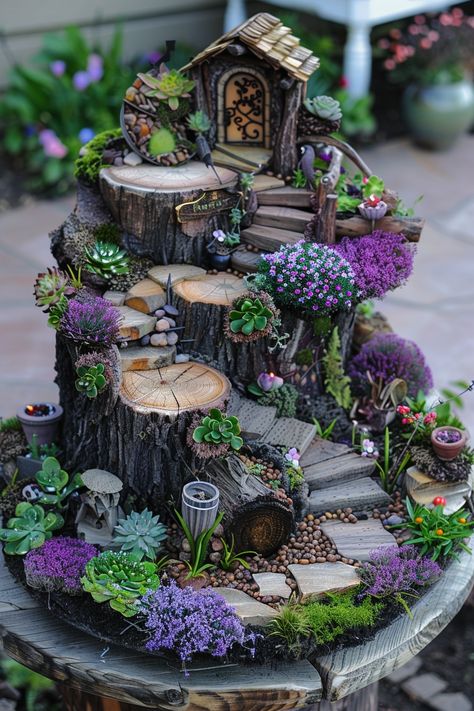 13 Incredible DIY Ideas For Small Gardens You Must See - DreamyHomeStyle Diy Mini Garden Ideas, Yard Fairy Garden Ideas, Mini Fairy Garden Ideas Diy, How To Make A Fairy Garden Ideas, Ideas For Fairy Gardens, Tiny Fairy Garden Ideas, Diy Fairy Garden Ideas Outdoors, Fairy Garden Diy Accessories, Plants For Fairy Garden