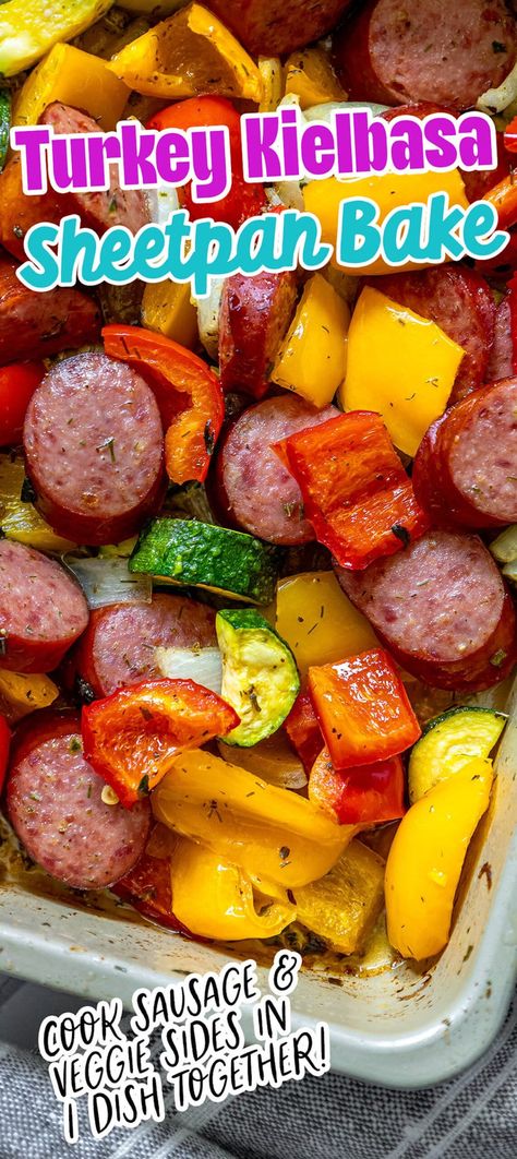 Sheet Pan Turkey Kielbasa Bake - Sweet Cs Designs Kielbasa Veggie Sheet Pan Dinner, Kielbasa Turkey Sausage Recipes, Low Carb Turkey Kielbasa Recipes, Kielbasa And Zucchini Sheet Pan, Ww Kielbasa Recipes, Healthy Keilbasa Recipes Easy, Turkey Kabasa Recipes Healthy, Low Carb Kalbasa Dinner Recipes, Turkey Keilbasa Recipes Sheet Pan