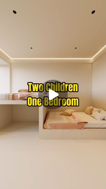 Small Room With Twin Bed Ideas, Small Bedroom Ideas Bunk Beds, Small Sibling Room Ideas, Shared Childrens Bedroom, Corner Twin Beds Diy, 3 Children Bedroom, Kids Sharing Bedroom Ideas, Two Kids Room Design, Two Boys Bedroom Ideas Shared Rooms