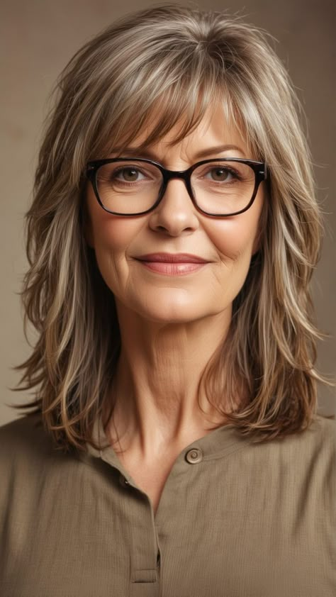 Medium Layered Haircuts Over 50, Hairstyles For Women Over 60 Medium, Shoulder Length Hairstyles With Bangs, Medium Short Hairstyles, Hair Styles Cute, Short Hairstyles For Fine Hair, Medium Hair Styles For Women, Haircuts For Medium Length Hair, Hoco Hair Styles