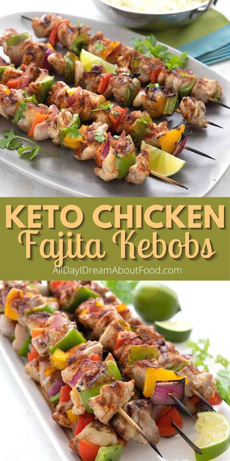 Chicken Kebobs, Chicken Shish Kabobs, Shish Kabobs, Low Carb Chicken Recipes, Kabob Recipes, Chicken Fajita, Summer Dishes, Keto Recipes Dinner, Low Carb Chicken