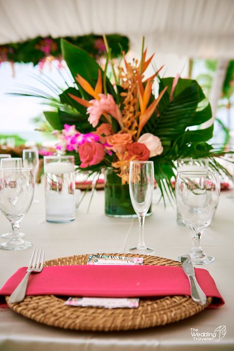 Caribbean Elopement, Tropical Ceremony, Tropical Tablescape, Layered Table, Tropical Wedding Centerpieces, Wedding Pool Party, Tropical Wedding Theme, Tropical Wedding Inspiration, Beach Wedding Centerpieces